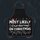 クリスマスゲーマー遊でビデオゲームをする可能性が最も高い エプロン<br><div class="desc">クリスマスゲーマー遊でビデオゲームをする可能性が最も高い</div>