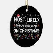 クリスマスゲーマー遊でビデオゲームをする可能性が最も高い セラミックオーナメント (右)