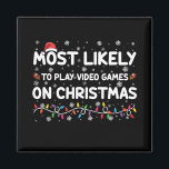 クリスマスゲーマー遊でビデオゲームをする可能性が最も高い マグネット<br><div class="desc">クリスマスゲーマー遊でビデオゲームをする可能性が最も高い</div>