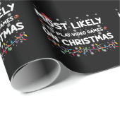 クリスマスゲーマー遊でビデオゲームをする可能性が最も高い ラッピングペーパー (ロールコーナー)