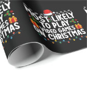 クリスマスゲーミ遊ンでビデオゲームをする可能性が最も高い ラッピングペーパー (ロールコーナー)