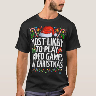 クリスマスゲーミ遊ンでビデオゲームをする可能性が最も高い Tシャツ
