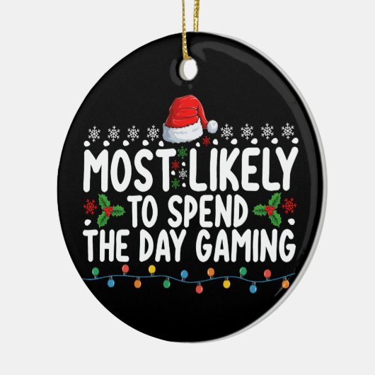 クリスマスゲームに一日を費やす可能性が最も高い セラミックオーナメント (左)