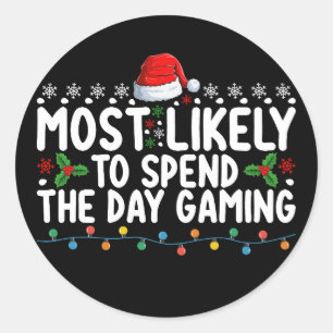 クリスマスゲームに一日を費やす可能性が最も高い ラウンドシール