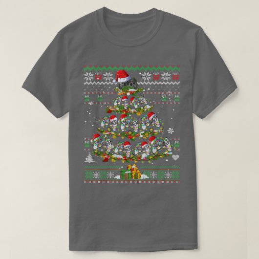 クリスマスゲームツリー醜いセーターのビデオゲームの愛 Tシャツ (デザイン正面)