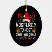 クリスマスゲームファミリーをホストする可能性が最も高い セラミックオーナメント (右)