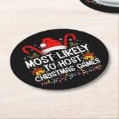 クリスマスゲームファミリーをホストする可能性が最も高い ラウンドペーパーコースター (アングル)