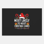 クリスマスゲームファミリーをホストする可能性が最も高い ラッピングペーパーシート (正面)