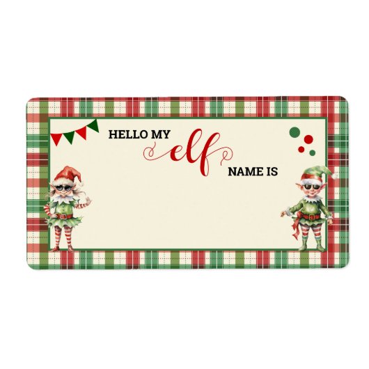 クリスマスゲームラベルとは小妖精や小人 ラベル (正面)