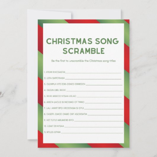 クリスマスゲーム – 編集不可 –  招待状 (正面)