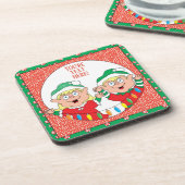 クリスマスコアスター小妖精や小人ハッピー コースター (左側)