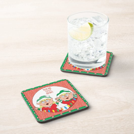 クリスマスコアスター小妖精や小人ハッピー コースター (右側)