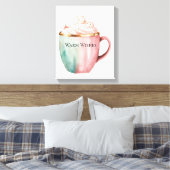 クリスマスコアピンクミント暖かい願い キャンバスプリント (インサイチュ (寝室))