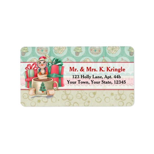 クリスマスコアペンギン住所 シール (正面)