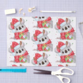 クリスマスコアラとイヤーマフ 薄葉紙 (クラフト)