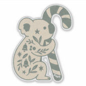 クリスマスコアラとキャンディケイン シール (正面)
