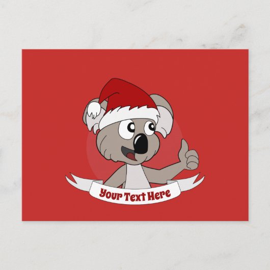 クリスマスコアラの漫画 ポストカード (正面)