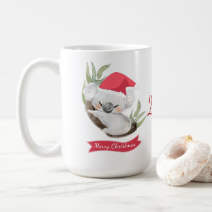 クリスマスコアラウォーターカラー コーヒーマグカップ