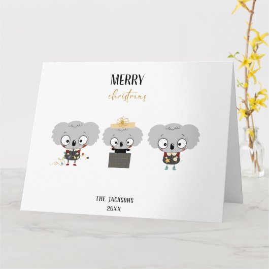 クリスマスコアラス カード (黄色い花)