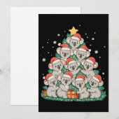 クリスマスコアラツリーかわいいユーモアホリデー シーズンカード (正面/裏面)