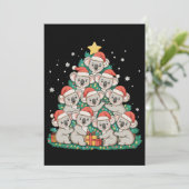 クリスマスコアラツリーかわいいユーモアホリデー シーズンカード (スタンド正面)