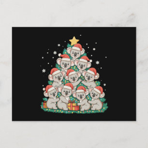クリスマスコアラツリーかわいい面白いクリスマス シーズンポストカード