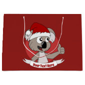 クリスマスコアラ漫画の大きな抱き枕 ラージペーパーバッグ (正面)