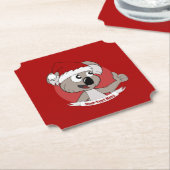 クリスマスコアラ漫画ボタン ペーパーコースター (アングル)