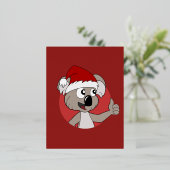 クリスマスコアラ漫画 箔シーズンポストカード (立ち正面)