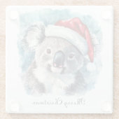 クリスマスコアラ、カスタマイズ可能 ガラスコースター (裏面)