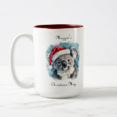 クリスマスコアラ、カスタマイズ可能 ツートーンマグカップ (左)