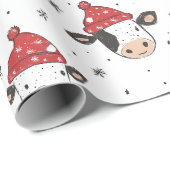 クリスマスコウサンタ かわいい 赤 黒 白 ラッピングペーパー (ロールコーナー)