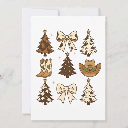 クリスマスコウボーイブーツ ウェスタンサンタ Xmas 招待状 (正面)