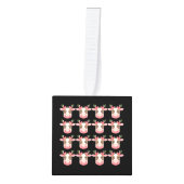 クリスマスコケットハイランドカウウェスタンクリスマス キューブオーナメント (正面)