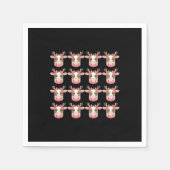 クリスマスコケットハイランドカウウェスタンクリスマス スタンダードカクテルナプキン (正面)