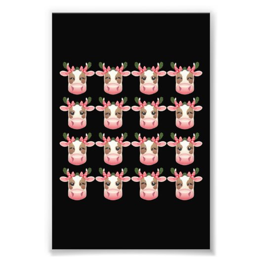 クリスマスコケットハイランドカウウェスタンクリスマス フォトプリント            (正面)