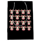 クリスマスコケットハイランドカウウェスタンクリスマス ミディアムペーパーバッグ (正面)