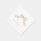 クリスマスコケットピンクグリーンボウナプキンス スタンダードカクテルナプキン (角)