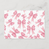 クリスマスコケットピンクボウブックスベビーシャワー エンクロージャーカード (裏面)