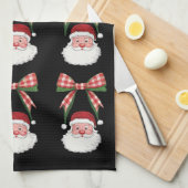 クリスマスコケットボウサンタヴィンテージクリスマスレトロ キッチンタオル (四つ折り)