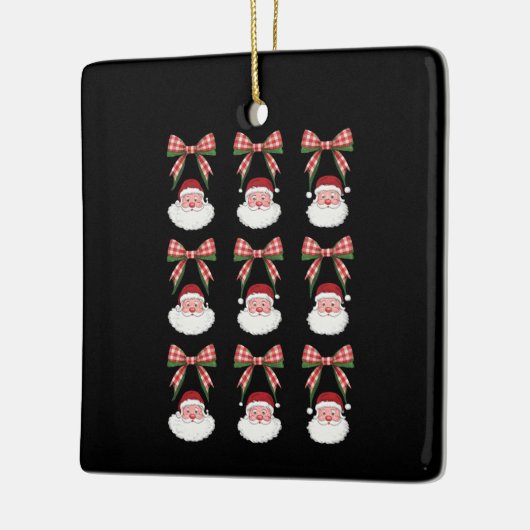 クリスマスコケットボウサンタヴィンテージクリスマスレトロ セラミックオーナメント (左)