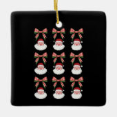 クリスマスコケットボウサンタヴィンテージクリスマスレトロ セラミックオーナメント (正面)