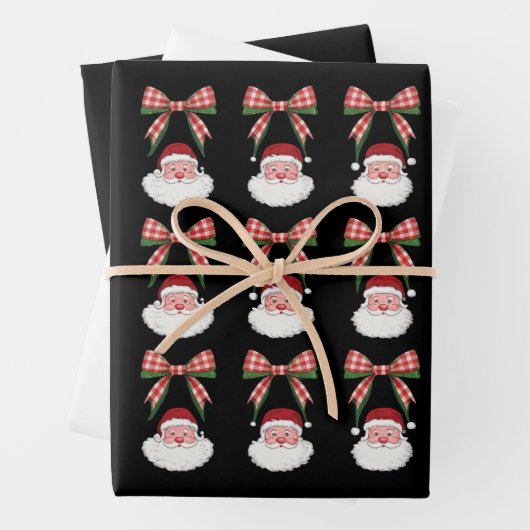 クリスマスコケットボウサンタヴィンテージクリスマスレトロ ラッピングペーパーシート (インサイチュ)