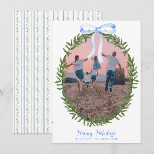 クリスマスコケットリースフォトグランミレニアル シーズンカード (正面/裏面)