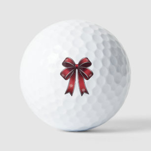 クリスマスコケットレッドボウ&スノーフレークゴルフボール ゴルフボール