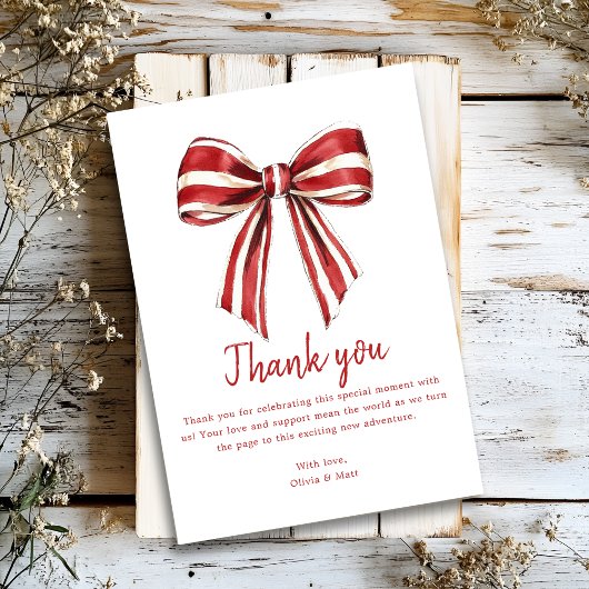 クリスマスコケット弓ベビーシャワーサンキューカード サンキューカード