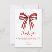 クリスマスコケット弓ベビーシャワーサンキューカード サンキューカード (正面)