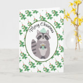 クリスマスココアを飲む フォールディンググリーティングカード カード (黄色い花)