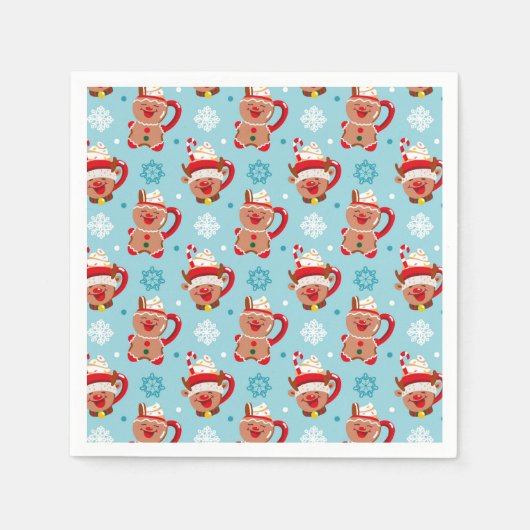 クリスマスココアマグカップ スタンダードカクテルナプキン (正面)