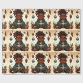 クリスマスココア心地よい – クリスマスラッピング紙 ラッピングペーパー (フラット)